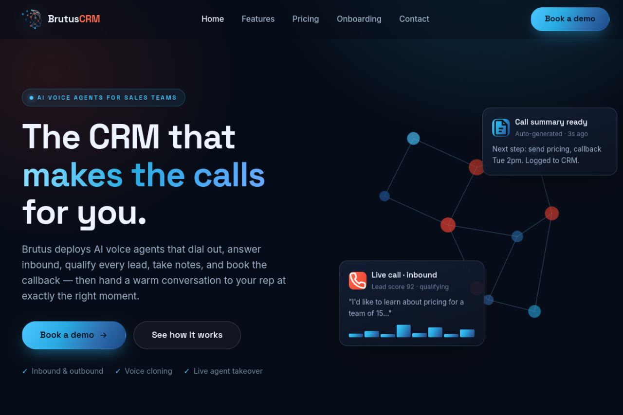 Brutus CRM website