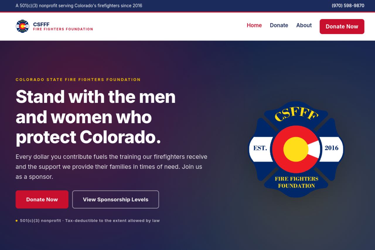Colorado State Fire Fighters Foundation website