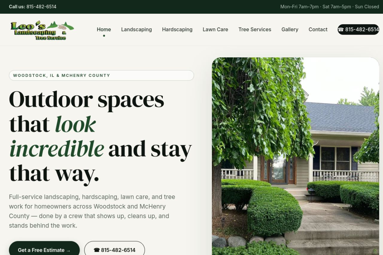 Leo's Landscaping & Tree Service website