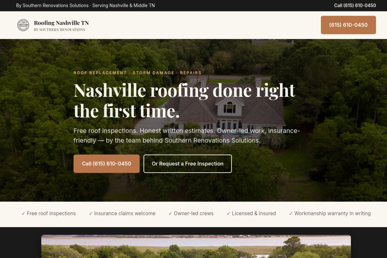Roofing Nashville TN website