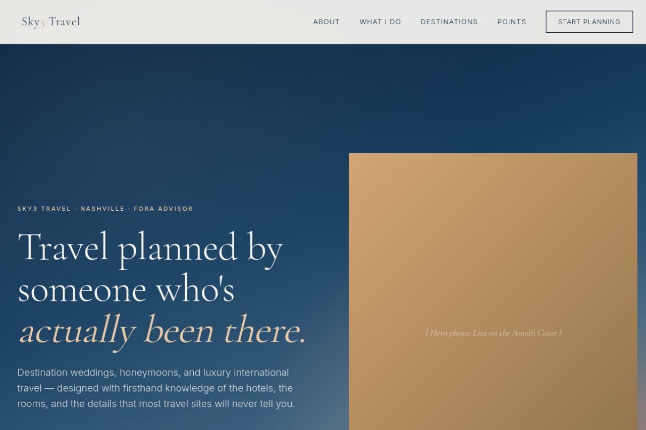 Sky3 Travel website