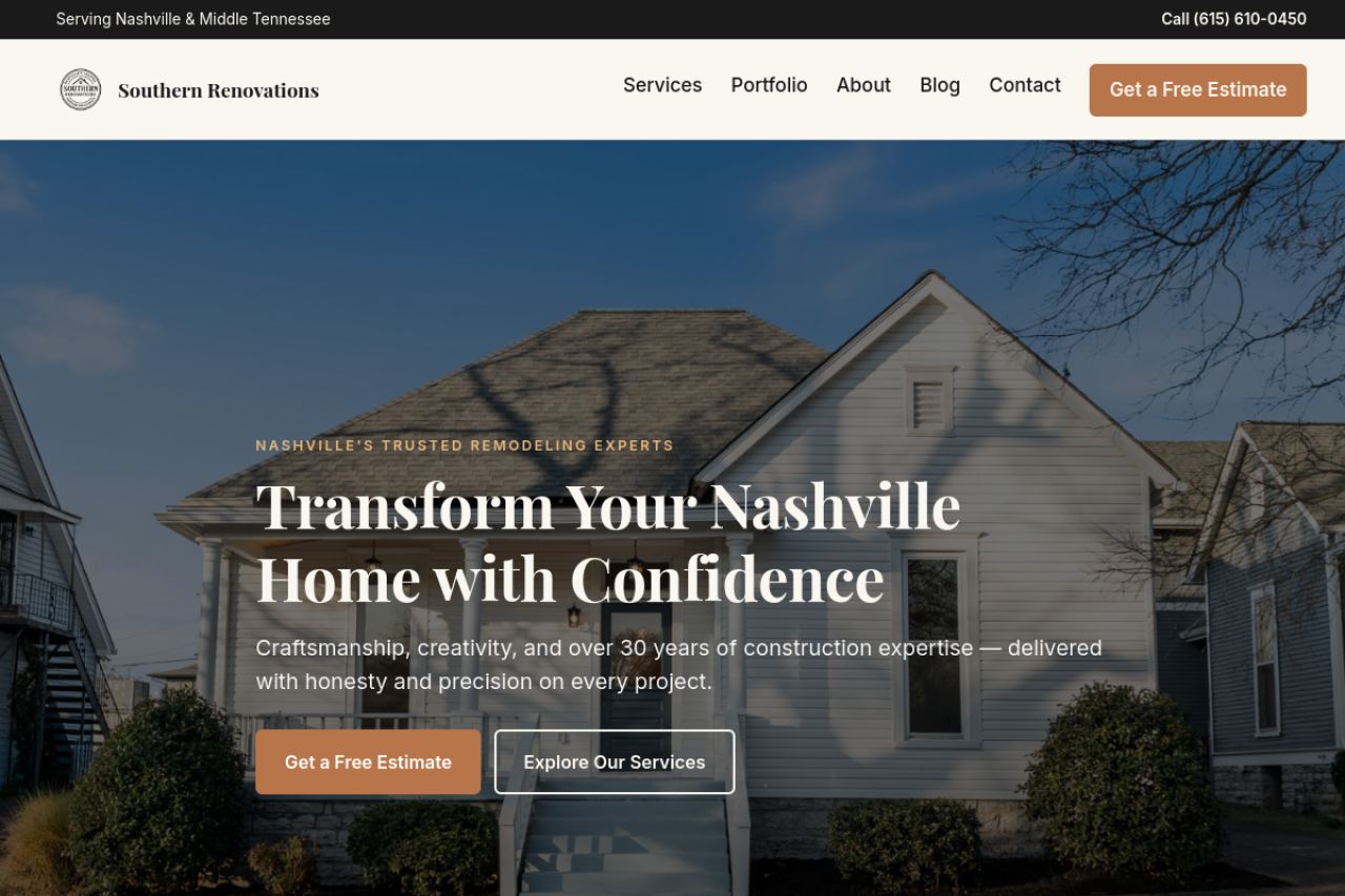 Southern Renovations Solutions website
