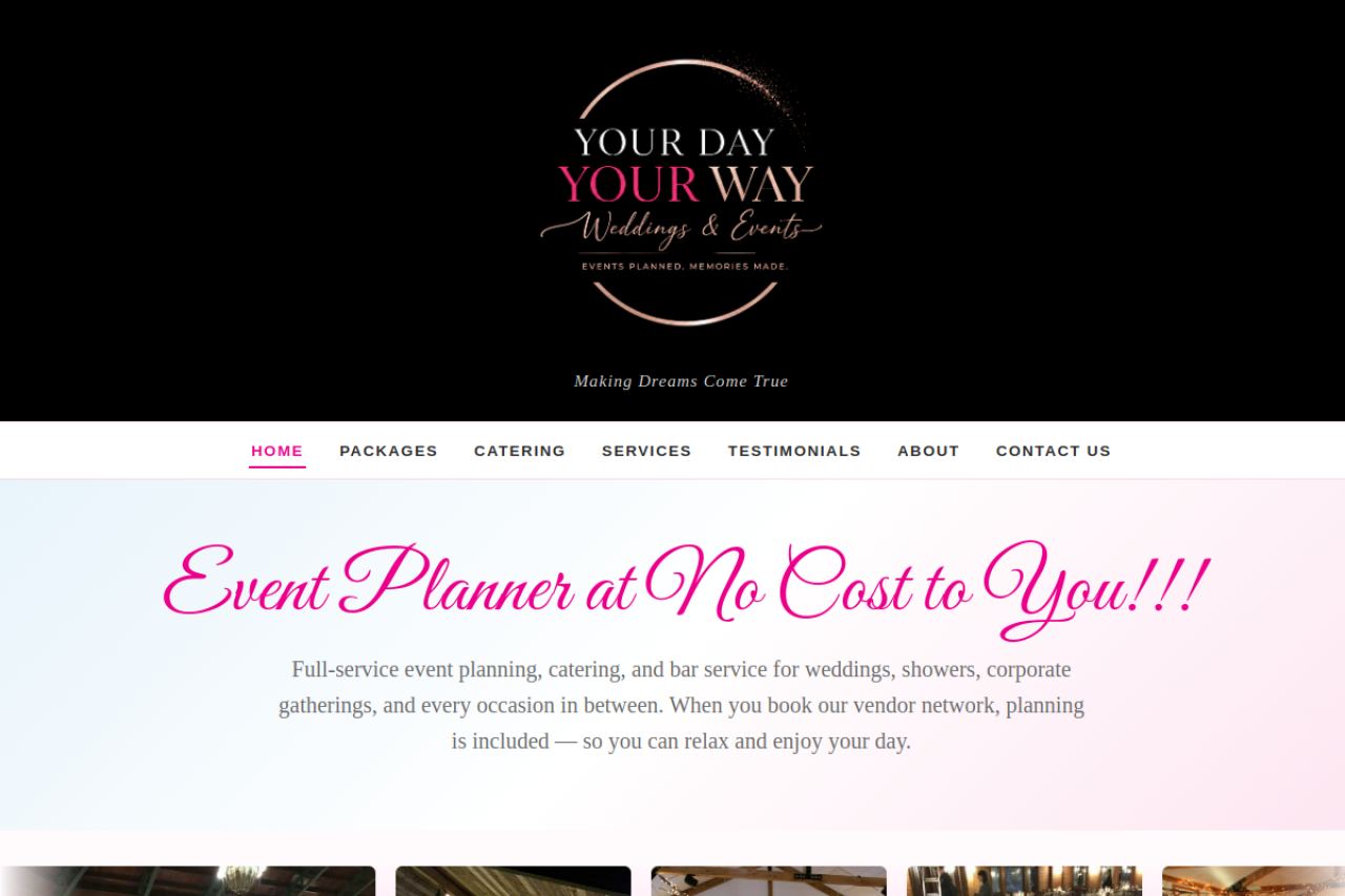 Your Day Your Way Weddings & Events website